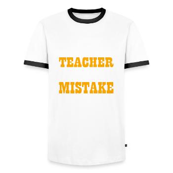 Votre meilleur Professeur est votre dernière erreur - T-shirt contrasté Homme - blanc/noir - Devant - AI Model Female 172 light (172cm) & AI Model Male 178 dark (178cm)