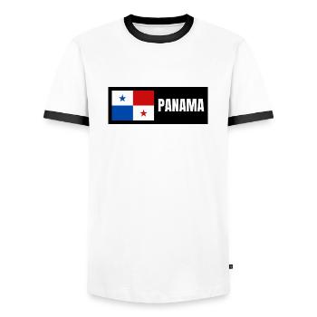 Panama Flag - Men's Ringer Shirt - white/black - Front - AI Model Female 172 light (172cm) & AI Model Male 178 dark (178cm)