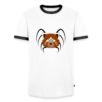 Panda roux déguisé en araignée pour Halloween - T-shirt contrasté Homme - blanc/noir - Devant - AI Model Female 172 light (172cm) & AI Model Male 178 dark (178cm)