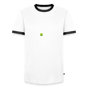 Padel - Gift for padel player - Men's Ringer Shirt - white/black - Front - AI Model Female 172 light (172cm) & AI Model Male 178 dark (178cm)