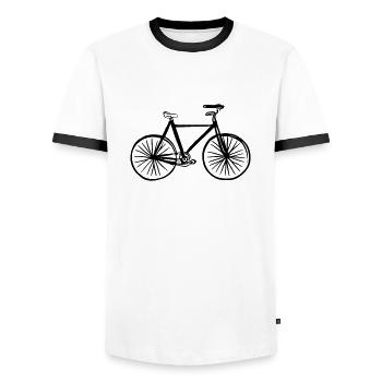 Fahrrad Gekritzel Fahrräder Radfahren Vektor 1 - Männer Kontrast-T-Shirt - Weiß/Schwarz - Vorne - AI Model Female 172 light (172cm) & AI Model Male 178 dark (178cm)