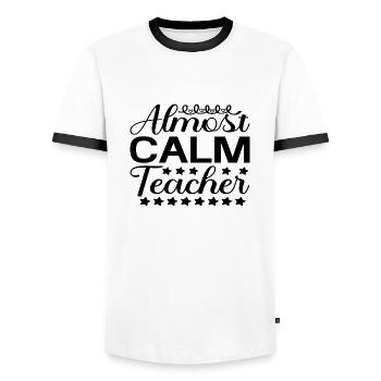 Professeur presque calme - T-shirt contrasté Homme - blanc/noir - Devant - AI Model Female 172 light (172cm) & AI Model Male 178 dark (178cm)