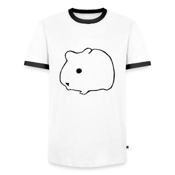 Hamster mignon animal rongeur animaux drôle animal 1 - T-shirt contrasté Homme - blanc/noir - Devant - AI Model Female 172 light (172cm) & AI Model Male 178 dark (178cm)