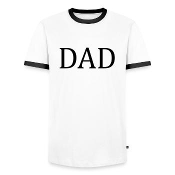 Dad - Men's Ringer Shirt - white/black - Front - AI Model Female 172 light (172cm) & AI Model Male 178 dark (178cm)