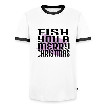 Bodybuilder Bubaprints Cute Couples - Men's Ringer Shirt - white/black - Front - AI Model Female 172 light (172cm) & AI Model Male 178 dark (178cm)