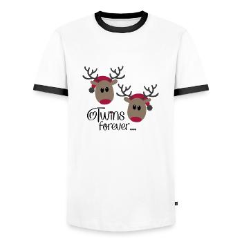 Gemini forever - Men's Ringer Shirt - white/black - Front - AI Model Female 172 light (172cm) & AI Model Male 178 dark (178cm)