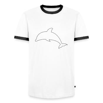 Dolphin - Men's Ringer Shirt - white/black - Front - AI Model Female 172 light (172cm) & AI Model Male 178 dark (178cm)