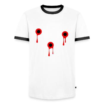 Shots - Men's Ringer Shirt - white/black - Front - AI Model Female 172 light (172cm) & AI Model Male 178 dark (178cm)