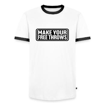 Make Your Free Throws 4 - Männer Kontrast-T-Shirt - Weiß/Schwarz - Vorne - AI Model Female 172 light (172cm) & AI Model Male 178 dark (178cm)