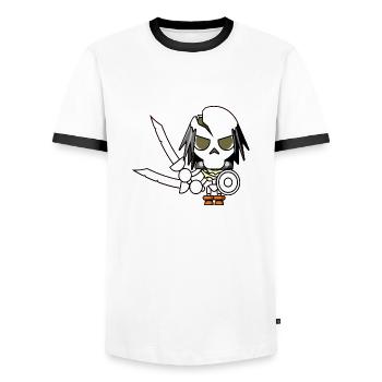 Zombie Monster Wariors Soladat Horror Schädel tot - Männer Kontrast-T-Shirt - Weiß/Schwarz - Vorne - AI Model Female 172 light (172cm) & AI Model Male 178 dark (178cm)