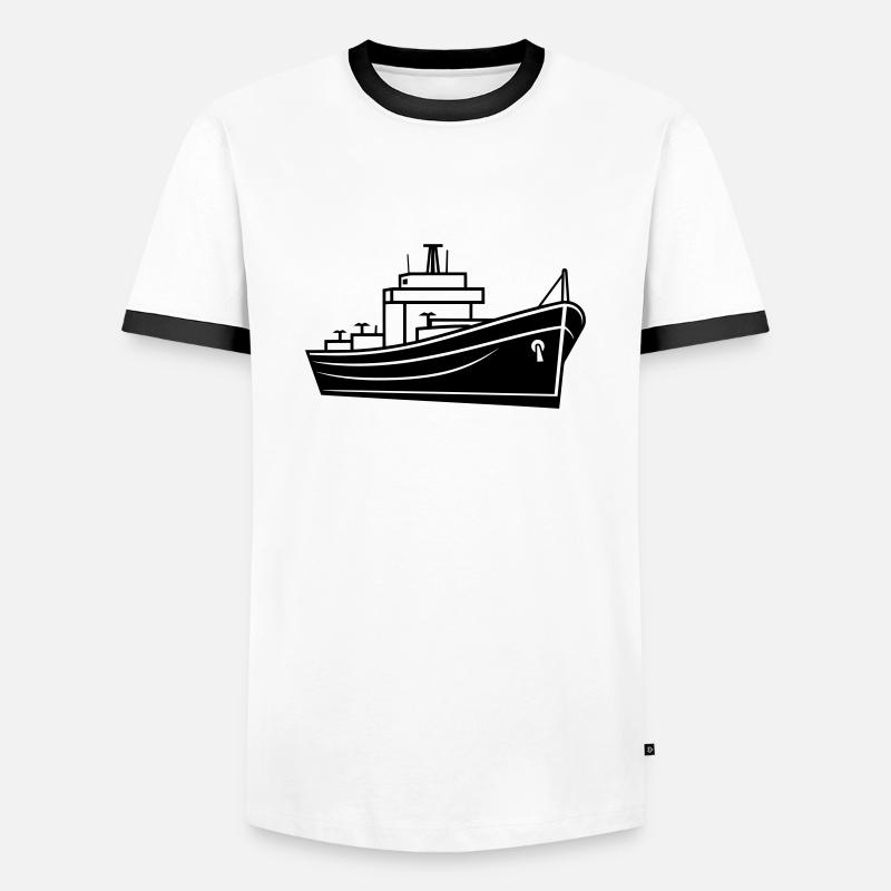 Boot - Männer Kontrast-T-Shirt - Weiß/Schwarz
