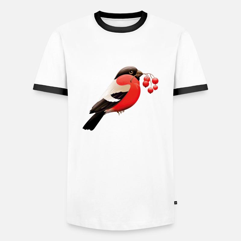 Vogel - Männer Kontrast-T-Shirt - Weiß/Schwarz