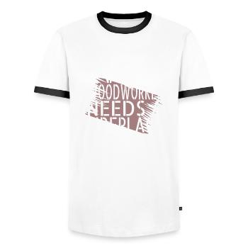 Une idée de prière de charpentiers meilleure idée de cadeau - T-shirt contrasté Homme - blanc/noir - Devant - AI Model Female 172 light (172cm) & AI Model Male 178 dark (178cm)
