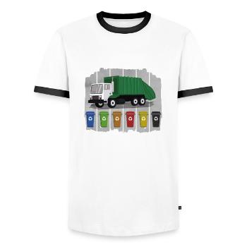 Müllwagen Liebe Müllabfuhr Kind Junge I Geschenk - Männer Kontrast-T-Shirt - Weiß/Schwarz - Vorne - AI Model Female 172 light (172cm) & AI Model Male 178 dark (178cm)