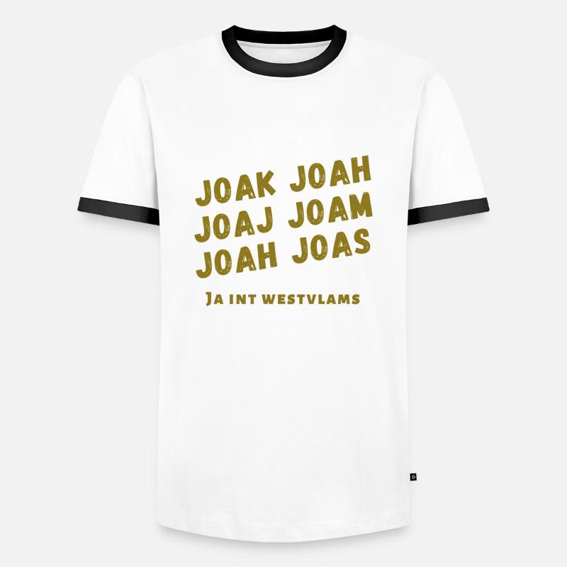 Ja in het West-Vlaams dialect - Men's Ringer Shirt - white/black