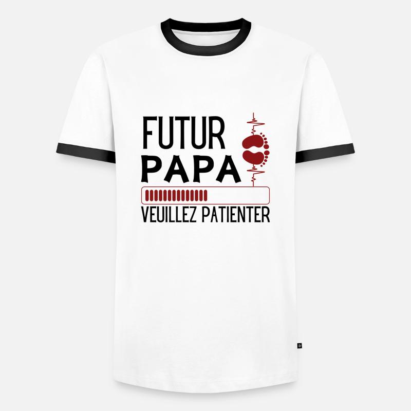 WERDENDER VATER - Männer Kontrast-T-Shirt - Weiß/Schwarz