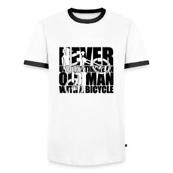 Lustiger Fahrrad Spruch - Männer Kontrast-T-Shirt - Weiß/Schwarz - Vorne - AI Model Female 172 light (172cm) & AI Model Male 178 dark (178cm)