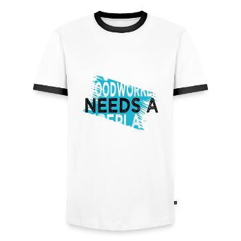 Carpenter Plumber Union Carpenter Tshirts Lumber - Men's Ringer Shirt - white/black - Front - AI Model Female 172 light (172cm) & AI Model Male 178 dark (178cm)