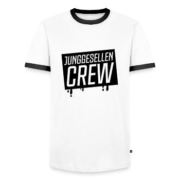 Équipage Bachelor - T-shirt contrasté Homme - blanc/noir - Devant - AI Model Female 172 light (172cm) & AI Model Male 178 dark (178cm)