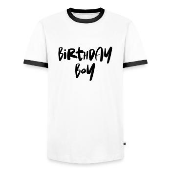 Birthday Boy - Männer Kontrast-T-Shirt - Weiß/Schwarz - Vorne - AI Model Female 172 light (172cm) & AI Model Male 178 dark (178cm)