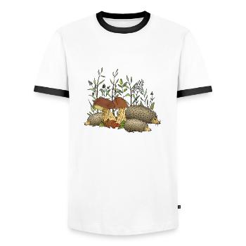 Igel - Männer Kontrast-T-Shirt - Weiß/Schwarz - Vorne - AI Model Female 172 light (172cm) & AI Model Male 178 dark (178cm)