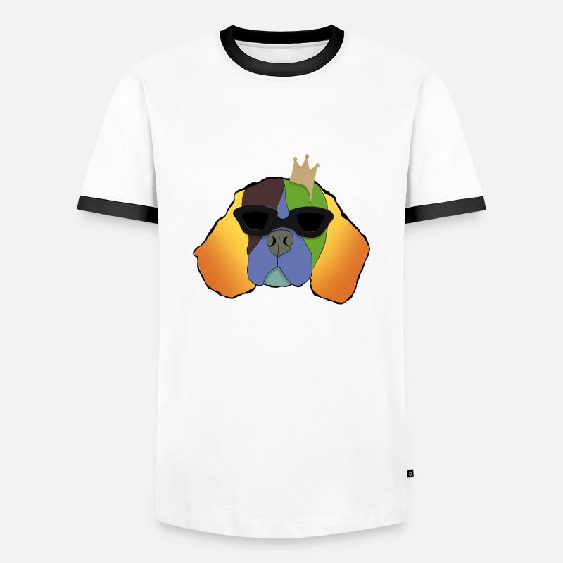 King Einstein - Männer Kontrast-T-Shirt - Weiß/Schwarz
