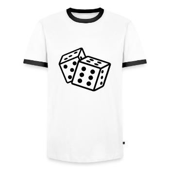 cube - Men's Ringer Shirt - white/black - Front - AI Model Female 172 light (172cm) & AI Model Male 178 dark (178cm)