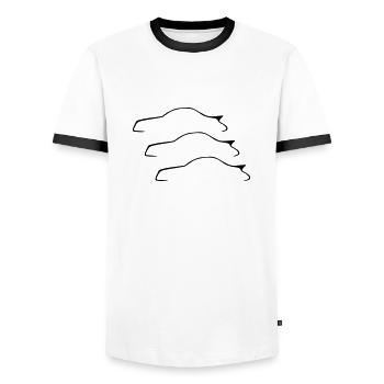 Auto - Männer Kontrast-T-Shirt - Weiß/Schwarz - Vorne - AI Model Female 172 light (172cm) & AI Model Male 178 dark (178cm)