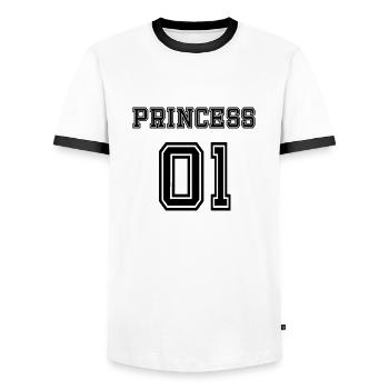 Princess - Männer Kontrast-T-Shirt - Weiß/Schwarz - Vorne - AI Model Female 172 light (172cm) & AI Model Male 178 dark (178cm)