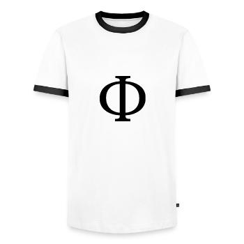 Phi - T-shirt contrasté Homme - blanc/noir - Devant - AI Model Female 172 light (172cm) & AI Model Male 178 dark (178cm)