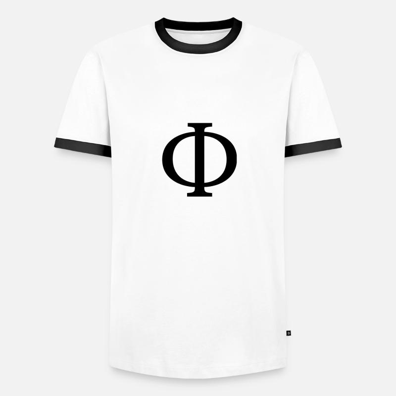 Phi - Männer Kontrast-T-Shirt - Weiß/Schwarz
