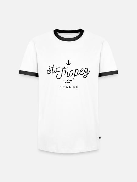 Saint-Tropez - France - Men's Ringer Shirt - white/black