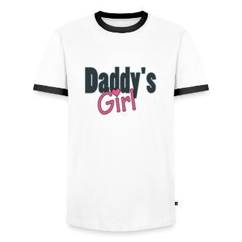 daddy's girl - Men's Ringer Shirt - white/black - Front - AI Model Female 172 light (172cm) & AI Model Male 178 dark (178cm)
