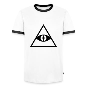 Pyramide - Männer Kontrast-T-Shirt - Weiß/Schwarz - Vorne - AI Model Female 172 light (172cm) & AI Model Male 178 dark (178cm)