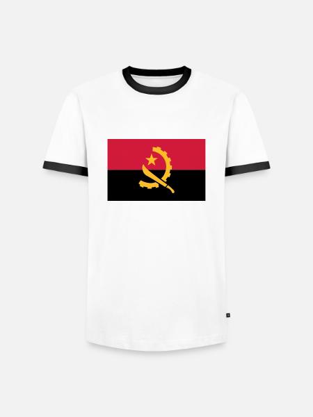 Angola Flag - Men's Ringer Shirt - white/black
