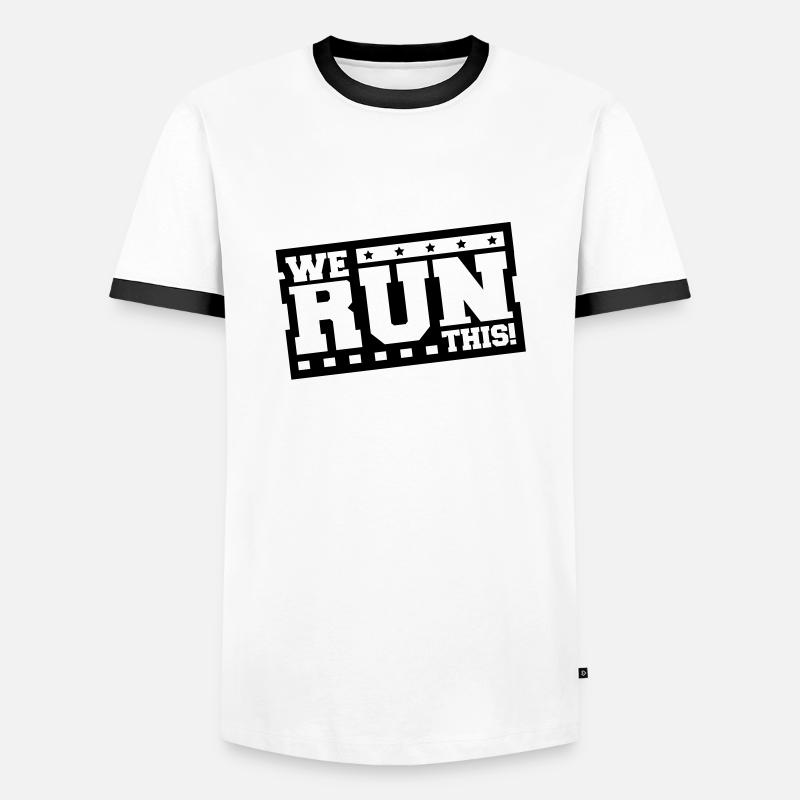 we_run_this_ft1 - Männer Kontrast-T-Shirt - Weiß/Schwarz