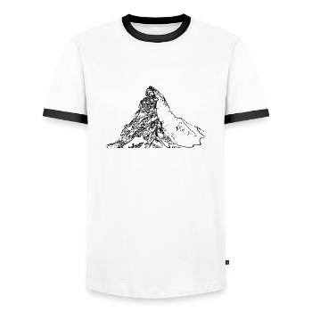 Matterhorn Berg Schweiz Zermatt - Männer Kontrast-T-Shirt - Weiß/Schwarz - Vorne - AI Model Female 172 light (172cm) & AI Model Male 178 dark (178cm)