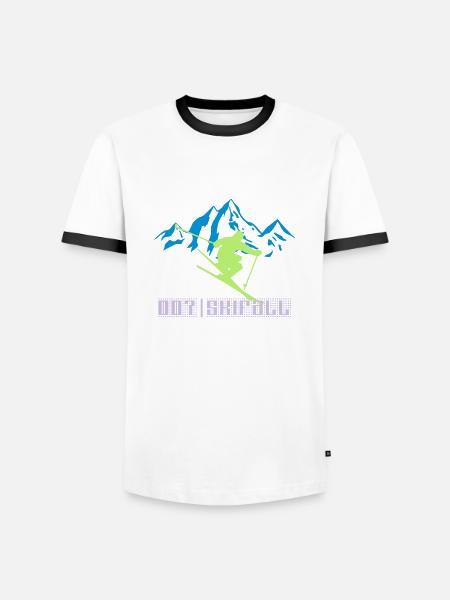 Skiing 007 - Men's Ringer Shirt - white/black