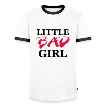 Little bad girl - Männer Kontrast-T-Shirt - Weiß/Schwarz - Vorne - AI Model Female 172 light (172cm) & AI Model Male 178 dark (178cm)