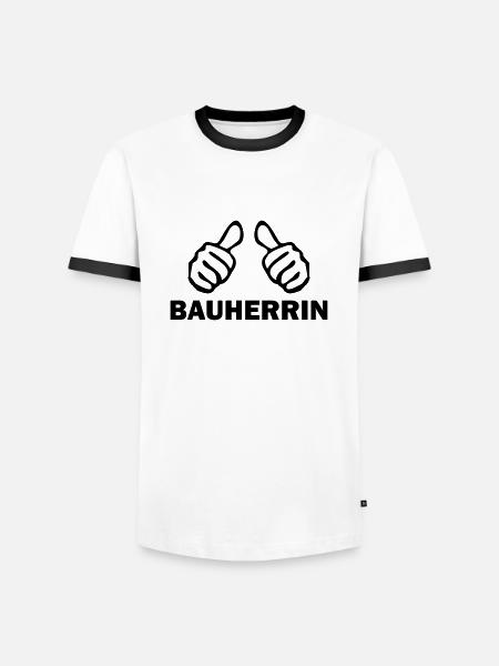 bauherrin - Männer Kontrast-T-Shirt - Weiß/Schwarz