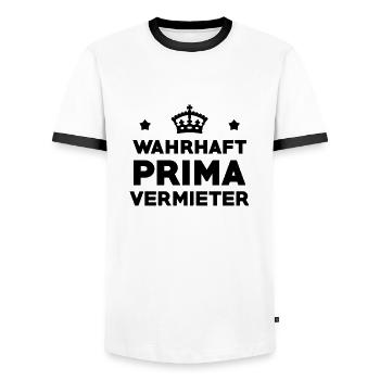 Vermieter Vermieterin Mieter Leasing Miete Auto - Männer Kontrast-T-Shirt - Weiß/Schwarz - Vorne - AI Model Female 172 light (172cm) & AI Model Male 178 dark (178cm)