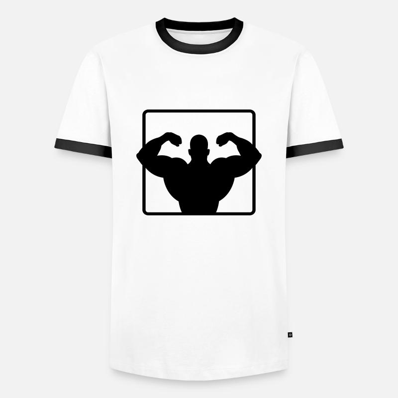bodybuilder - Men's Ringer Shirt - white/black
