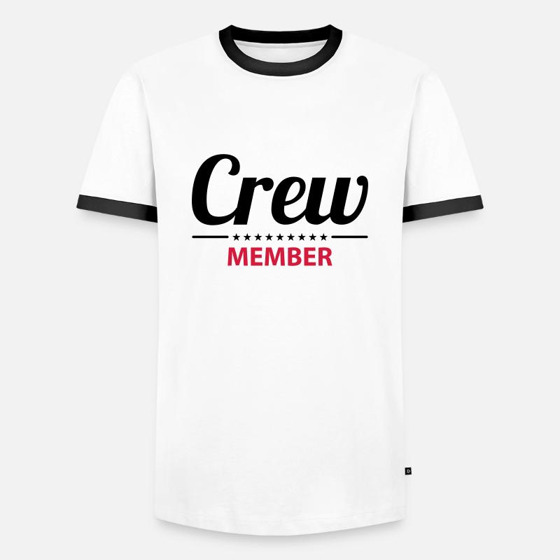 crew member - Men's Ringer Shirt - white/black