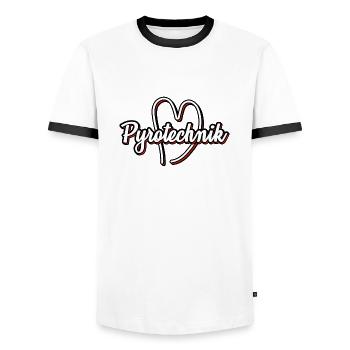 Ich liebe Pyrotechnik Pyros Feuerwerk Böller - Männer Kontrast-T-Shirt - Weiß/Schwarz - Vorne - AI Model Female 172 light (172cm) & AI Model Male 178 dark (178cm)
