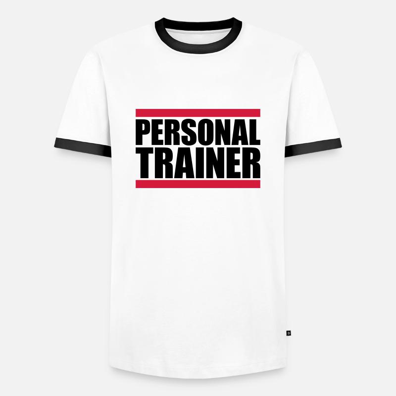 Personal trainer logo - Men's Ringer Shirt - white/black