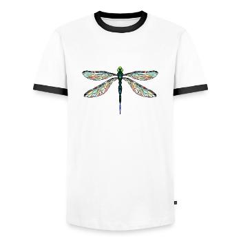Libellule - T-shirt contrasté Homme - blanc/noir - Devant - AI Model Female 172 light (172cm) & AI Model Male 178 dark (178cm)
