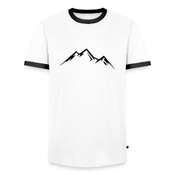 berges - T-shirt contrasté Homme - blanc/noir - Devant - AI Model Female 172 light (172cm) & AI Model Male 178 dark (178cm)