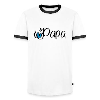 Papa - Männer Kontrast-T-Shirt - Weiß/Schwarz - Vorne - AI Model Female 172 light (172cm) & AI Model Male 178 dark (178cm)