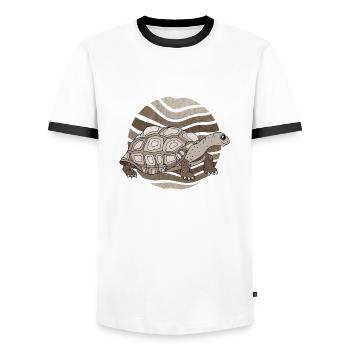 Tortue - T-shirt contrasté Homme - blanc/noir - Devant - AI Model Female 172 light (172cm) & AI Model Male 178 dark (178cm)