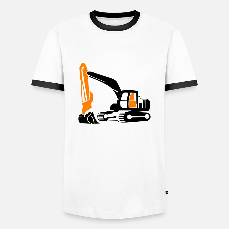 Excavator - Men's Ringer Shirt - white/black